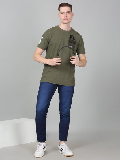 T-Shirt for Men | Breathable & Soft with Color Fastness Regular Fit Round Neck Poly Cotton Fabric Solid Pattern
