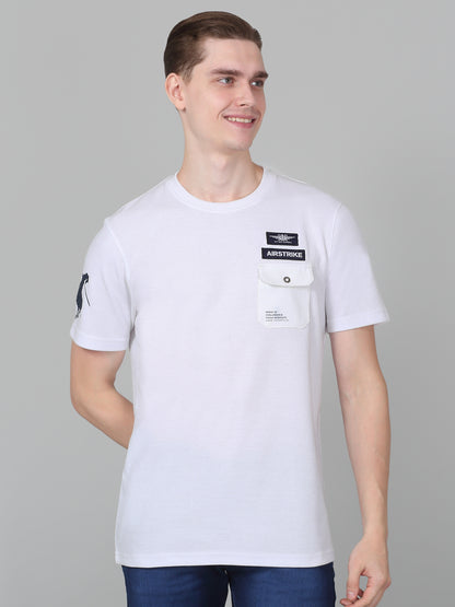 T-Shirt for Men | Breathable & Soft with Color Fastness Regular Fit Round Neck Poly Cotton Fabric Solid Pattern