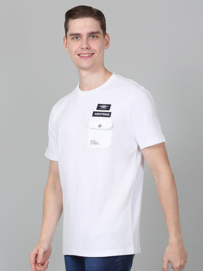 T-Shirt for Men | Breathable & Soft with Color Fastness Regular Fit Round Neck Poly Cotton Fabric Solid Pattern