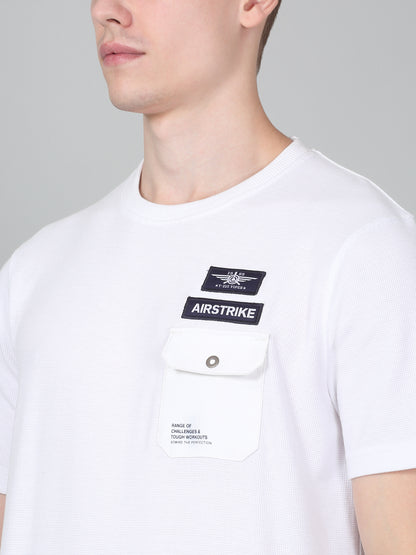 T-Shirt for Men | Breathable & Soft with Color Fastness Regular Fit Round Neck Poly Cotton Fabric Solid Pattern