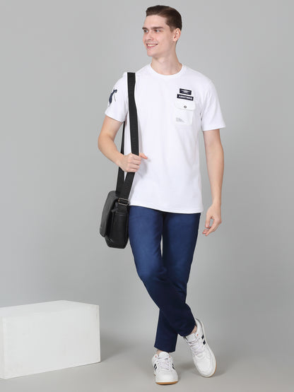 T-Shirt for Men | Breathable & Soft with Color Fastness Regular Fit Round Neck Poly Cotton Fabric Solid Pattern