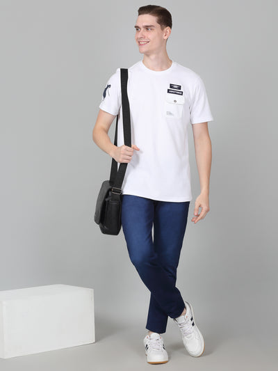 T-Shirt for Men | Breathable & Soft with Color Fastness Regular Fit Round Neck Poly Cotton Fabric Solid Pattern