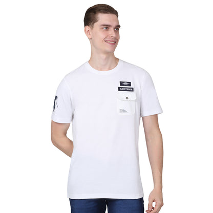 T-Shirt for Men | Breathable & Soft with Color Fastness Regular Fit Round Neck Poly Cotton Fabric Solid Pattern