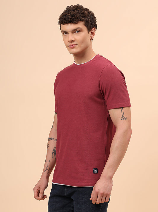 T-Shirt for Men | Breathable & Soft with Color Fastness Regular Fit Round Neck Poly Cotton Fabric Solid Pattern
