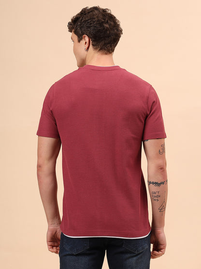 T-Shirt for Men | Breathable & Soft with Color Fastness Regular Fit Round Neck Poly Cotton Fabric Solid Pattern
