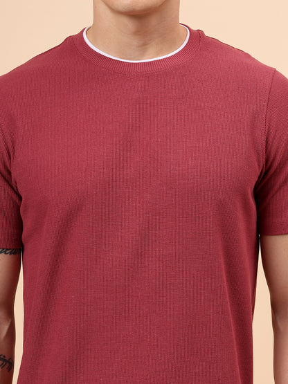 T-Shirt for Men | Breathable & Soft with Color Fastness Regular Fit Round Neck Poly Cotton Fabric Solid Pattern