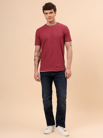 T-Shirt for Men | Breathable & Soft with Color Fastness Regular Fit Round Neck Poly Cotton Fabric Solid Pattern