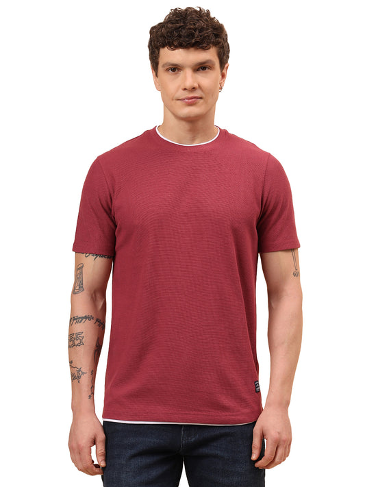 T-Shirt for Men | Breathable & Soft with Color Fastness Regular Fit Round Neck Poly Cotton Fabric Solid Pattern