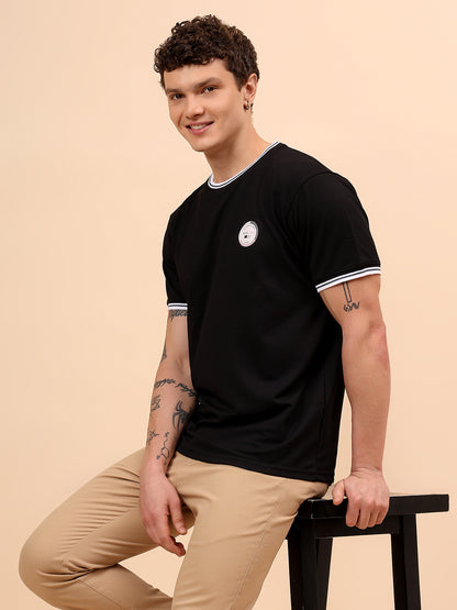 T-Shirt for Men | Breathable & Soft with Color Fastness Regular Fit Round Neck Polyester Fabric Solid Pattern