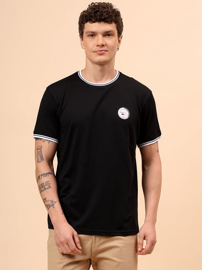 T-Shirt for Men | Breathable & Soft with Color Fastness Regular Fit Round Neck Polyester Fabric Solid Pattern
