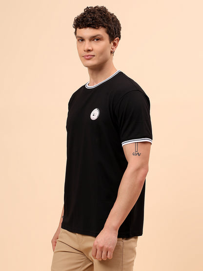 T-Shirt for Men | Breathable & Soft with Color Fastness Regular Fit Round Neck Polyester Fabric Solid Pattern