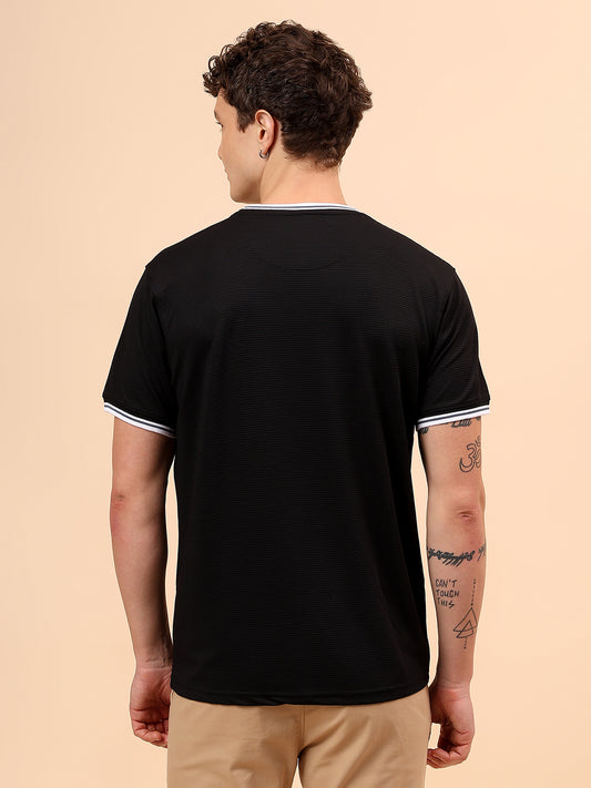 T-Shirt for Men | Breathable & Soft with Color Fastness Regular Fit Round Neck Polyester Fabric Solid Pattern