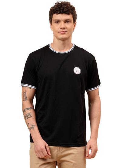 T-Shirt for Men | Breathable & Soft with Color Fastness Regular Fit Round Neck Polyester Fabric Solid Pattern