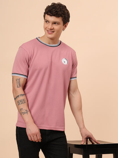 T-Shirt for Men | Breathable & Soft with Color Fastness Regular Fit Round Neck Polyester Fabric Solid Pattern