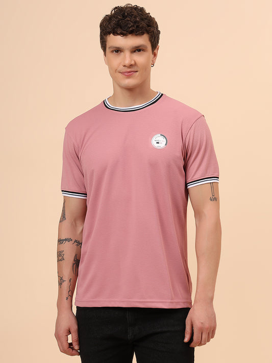 T-Shirt for Men | Breathable & Soft with Color Fastness Regular Fit Round Neck Polyester Fabric Solid Pattern