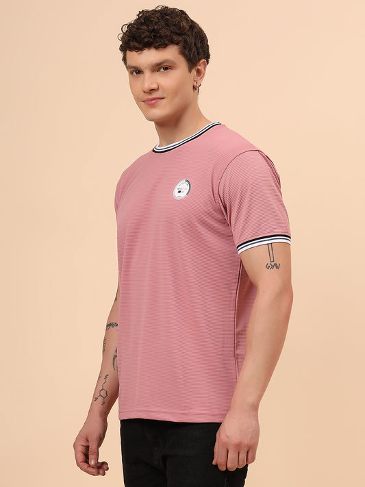 T-Shirt for Men | Breathable & Soft with Color Fastness Regular Fit Round Neck Polyester Fabric Solid Pattern
