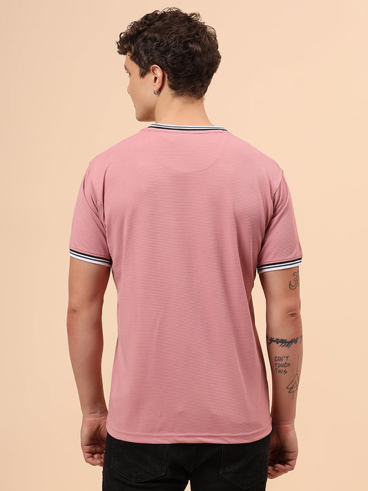 T-Shirt for Men | Breathable & Soft with Color Fastness Regular Fit Round Neck Polyester Fabric Solid Pattern