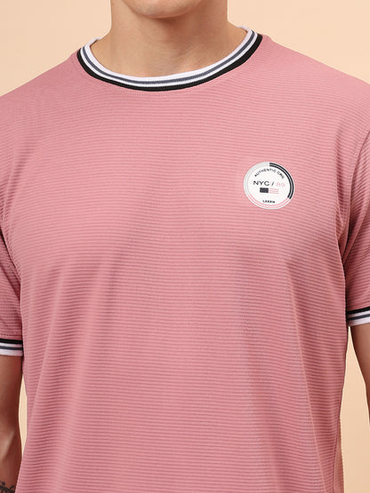 T-Shirt for Men | Breathable & Soft with Color Fastness Regular Fit Round Neck Polyester Fabric Solid Pattern