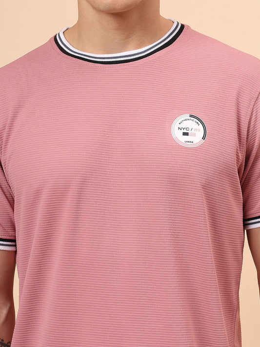 T-Shirt for Men | Breathable & Soft with Color Fastness Regular Fit Round Neck Polyester Fabric Solid Pattern