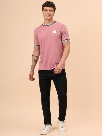 T-Shirt for Men | Breathable & Soft with Color Fastness Regular Fit Round Neck Polyester Fabric Solid Pattern