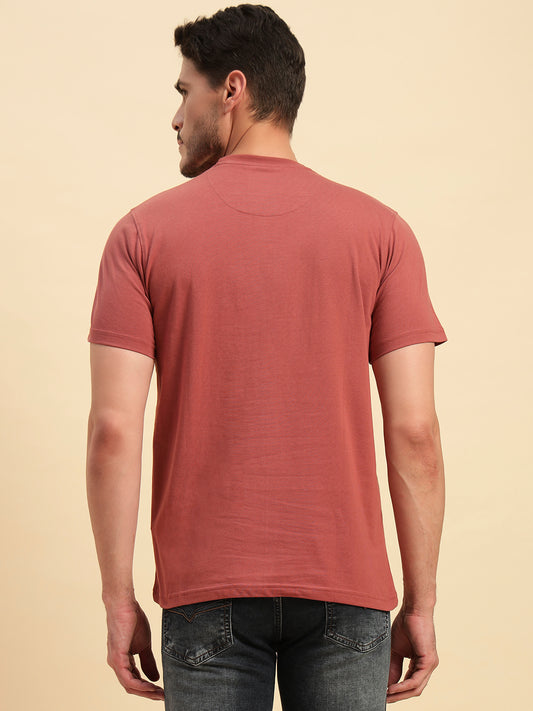 T-Shirt for Men | Breathable & Soft with Color Fastness Regular Fit Round Neck Poly Cotton Fabric Printed Pattern