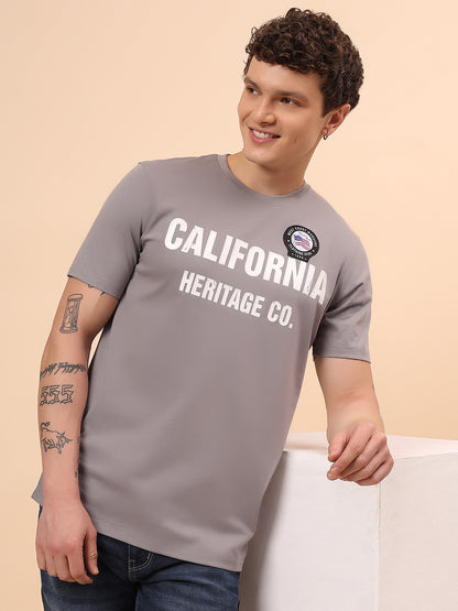 T-Shirt for Men | Breathable & Soft with Color Fastness Regular Fit Round Neck Poly Cotton Fabric Printed Pattern