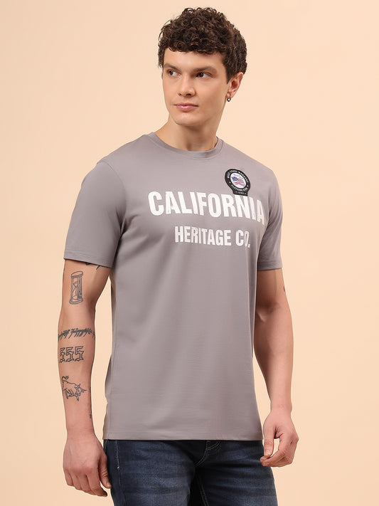 T-Shirt for Men | Breathable & Soft with Color Fastness Regular Fit Round Neck Poly Cotton Fabric Printed Pattern