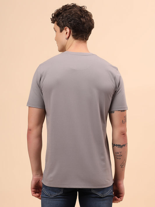 T-Shirt for Men | Breathable & Soft with Color Fastness Regular Fit Round Neck Poly Cotton Fabric Printed Pattern