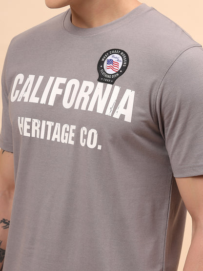 T-Shirt for Men | Breathable & Soft with Color Fastness Regular Fit Round Neck Poly Cotton Fabric Printed Pattern