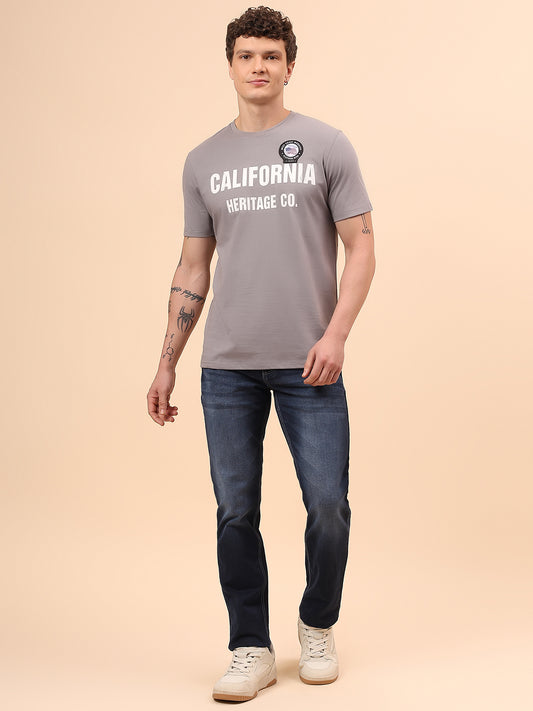 T-Shirt for Men | Breathable & Soft with Color Fastness Regular Fit Round Neck Poly Cotton Fabric Printed Pattern