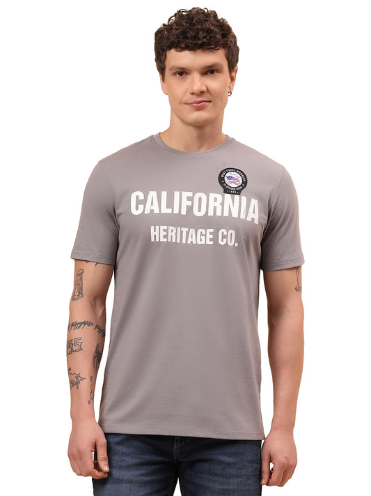 T-Shirt for Men | Breathable & Soft with Color Fastness Regular Fit Round Neck Poly Cotton Fabric Printed Pattern