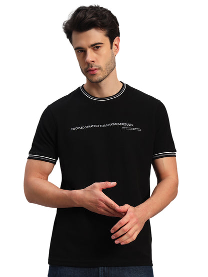 T-Shirt for Men | Breathable & Soft with Color Fastness Regular Fit Round Neck Poly Cotton Fabric Printed Pattern