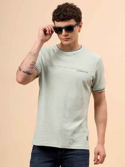 T-Shirt for Men | Breathable & Soft with Color Fastness Regular Fit Round Neck Poly Cotton Fabric Printed Pattern