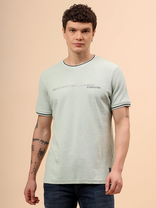 T-Shirt for Men | Breathable & Soft with Color Fastness Regular Fit Round Neck Poly Cotton Fabric Printed Pattern