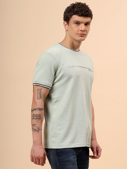 T-Shirt for Men | Breathable & Soft with Color Fastness Regular Fit Round Neck Poly Cotton Fabric Printed Pattern