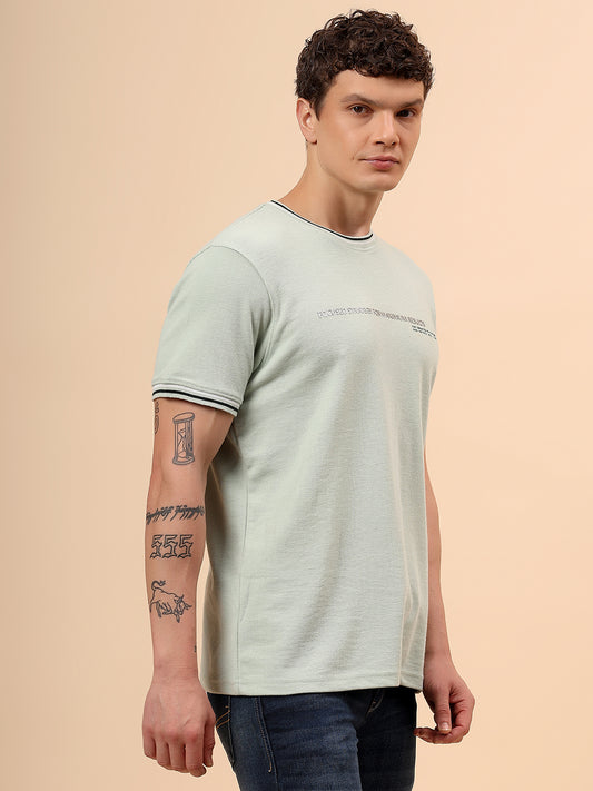 T-Shirt for Men | Breathable & Soft with Color Fastness Regular Fit Round Neck Poly Cotton Fabric Printed Pattern