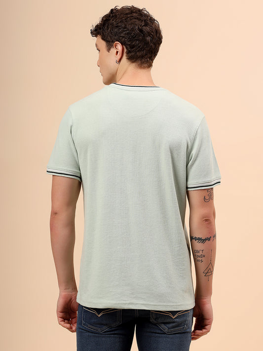 T-Shirt for Men | Breathable & Soft with Color Fastness Regular Fit Round Neck Poly Cotton Fabric Printed Pattern