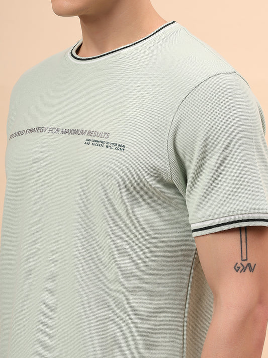 T-Shirt for Men | Breathable & Soft with Color Fastness Regular Fit Round Neck Poly Cotton Fabric Printed Pattern