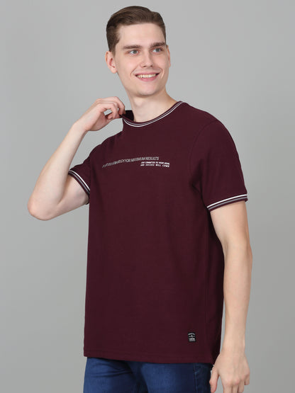 T-Shirt for Men | Breathable & Soft with Color Fastness Regular Fit Round Neck Poly Cotton Fabric Printed Pattern