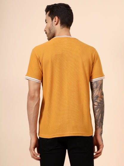 T-Shirt for Men | Breathable & Soft with Color Fastness Regular Fit Round Neck Poly Cotton Fabric Printed Pattern