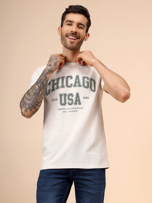 T-Shirt for Men | Breathable & Soft with Color Fastness Regular Fit Round Neck Poly Cotton Fabric Printed Pattern