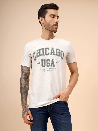 T-Shirt for Men | Breathable & Soft with Color Fastness Regular Fit Round Neck Poly Cotton Fabric Printed Pattern