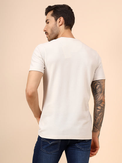 T-Shirt for Men | Breathable & Soft with Color Fastness Regular Fit Round Neck Poly Cotton Fabric Printed Pattern