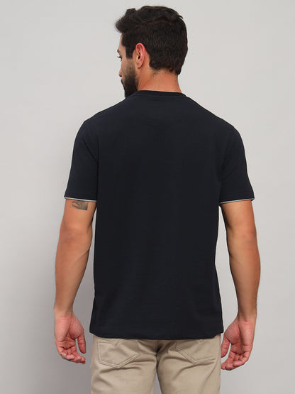 T-Shirt for Men | Breathable & Soft with Color Fastness Regular Fit Round Neck Poly Cotton Fabric Printed Pattern