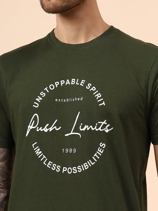 T-Shirt for Men | Breathable & Soft with Color Fastness Regular Fit Round Neck Poly Cotton Fabric Printed Pattern