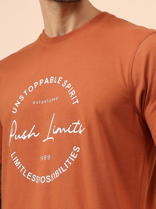 T-Shirt for Men | Breathable & Soft with Color Fastness Regular Fit Round Neck Poly Cotton Fabric Printed Pattern