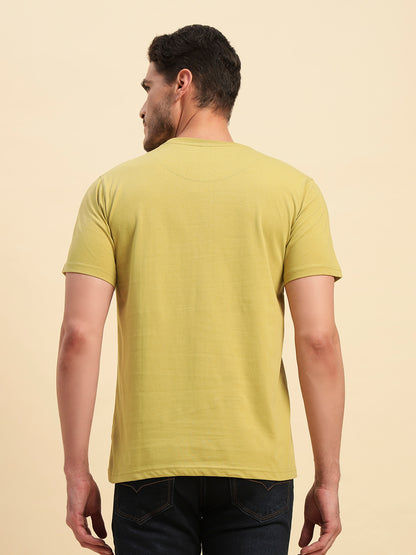 T-Shirt for Men | Breathable & Soft with Color Fastness Regular Fit Round Neck Poly Cotton Fabric Printed Pattern