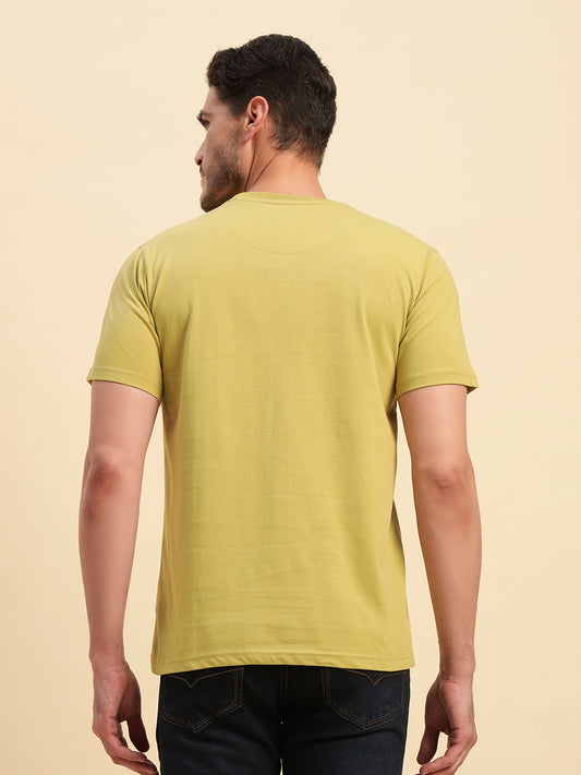 T-Shirt for Men | Breathable & Soft with Color Fastness Regular Fit Round Neck Poly Cotton Fabric Printed Pattern