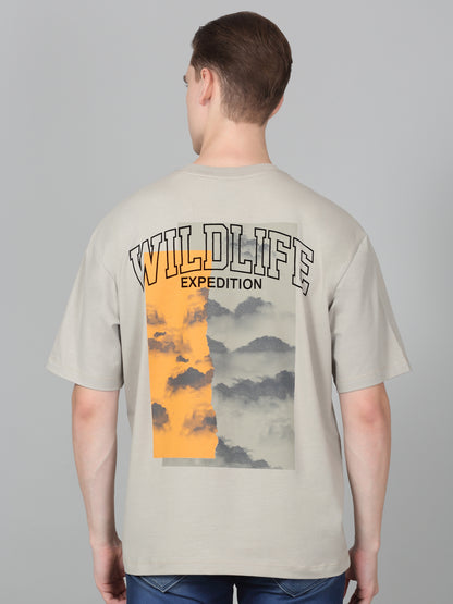 T-Shirt for Men | Breathable & Soft with Color Fastness Regular Fit Round Neck Cotton Blend Fabric Printed Pattern