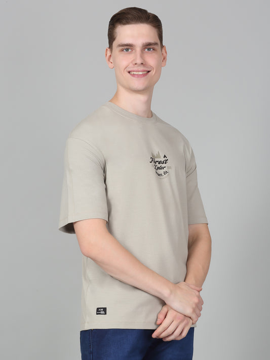 T-Shirt for Men | Breathable & Soft with Color Fastness Regular Fit Round Neck Cotton Blend Fabric Printed Pattern